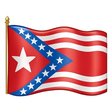 Let's talking about a emoji flag hack combination with Puerto Rico + North Korea emoji flag combination flag hack as a flag image by photo and flag with five red and white stripes, white star sticker