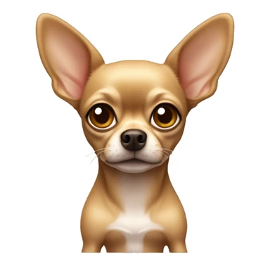 Dark tan  chihuahua with light hazel eyes and big ears sticker