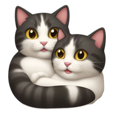 two cats cuddling sticker