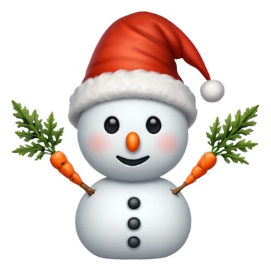 Snowman with Santa hat sticker