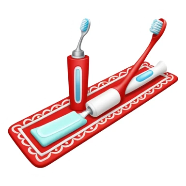 Toothbrush and toothpaste with Salah mat sticker