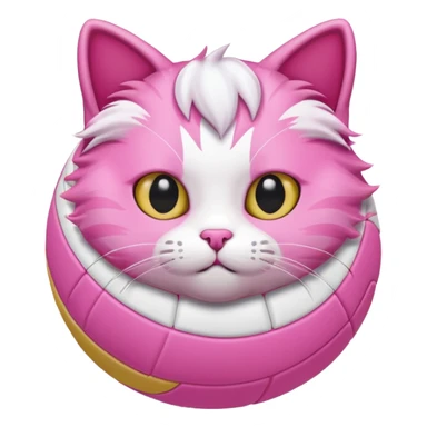 Pink cute volleyball cat sticker