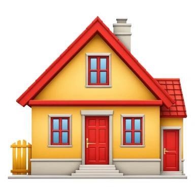 Emoji de mi marca " HM construimos" con la imagen de una casa en color amarillo  sticker