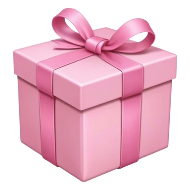 pink gift box with baby pink ribbon sticker
