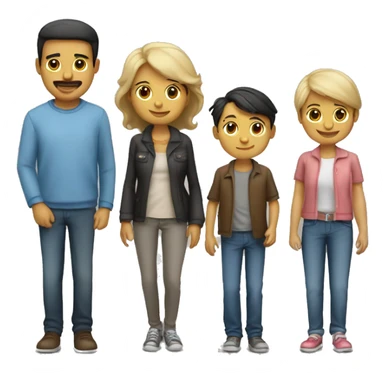 familia de papa, mama niño, niño, niño sticker