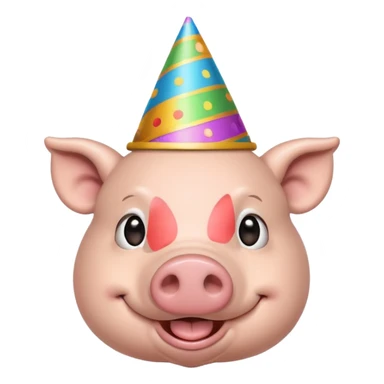 black pig party hat  sticker
