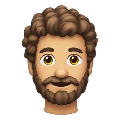 hombre de pelo castaño con barba, y ojos verdes con un dinosaurio sticker