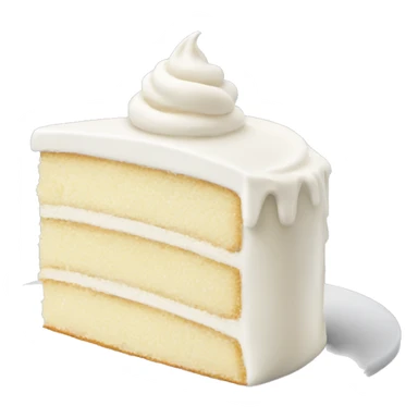 soft white cake with cream without topping  sticker