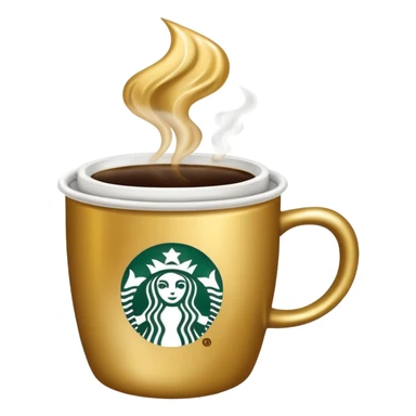 Gold Starbucks coffee sticker