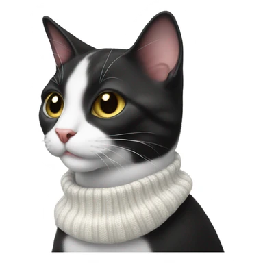 tuxedo cat with white chin wearing a christmas sweater sticker