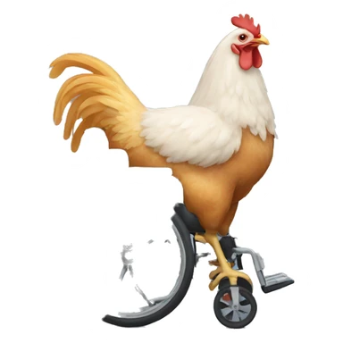 Chicken on wheelchair  sticker