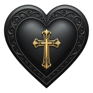 goth heart with a cross sticker
