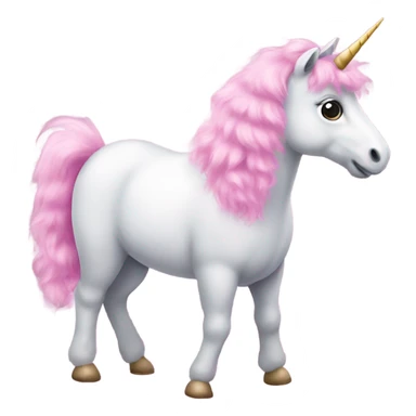 Pink fluffy unicorn sticker