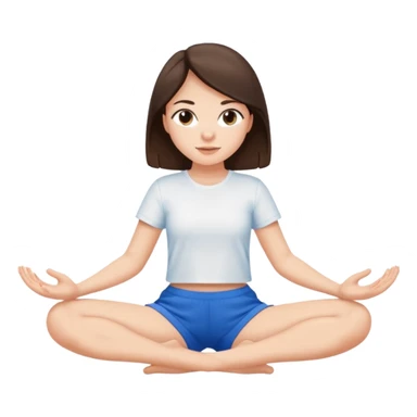 brunette girl in blue shorts and a white t-shirt sits on the splits sticker