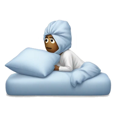 man with pillow head in pajamas sticker