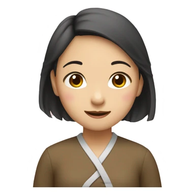 chinese girl saying thank you sticker