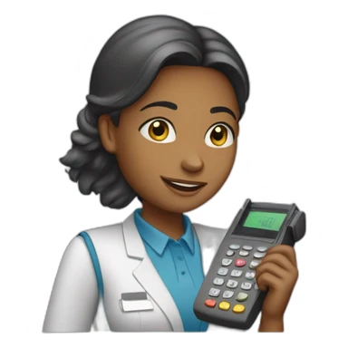 clerk girl with the dataphone sticker