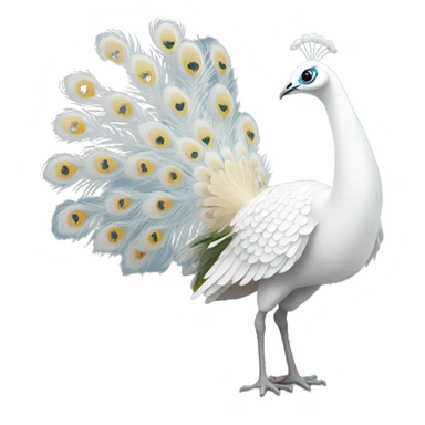 White peacock with a bow sticker