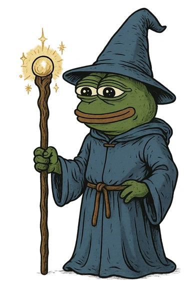 pepe the frog as a wizard sticker