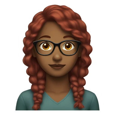 Brown girl with glasses and red hair  sticker