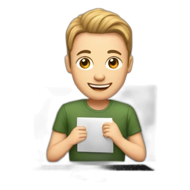 Online English lesson on laptop sticker