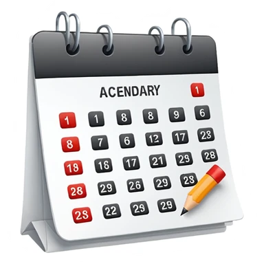 a calendar with a checkmark sticker