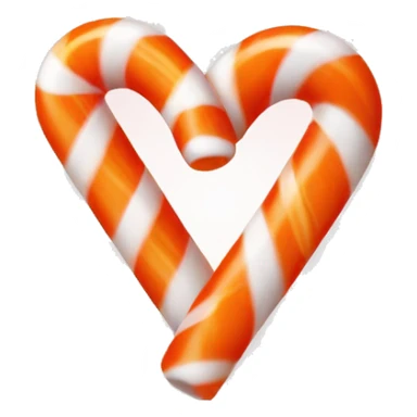 Orange candy canes that makes a heart ￼ sticker