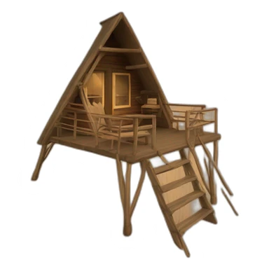 A-frame-cabin sticker