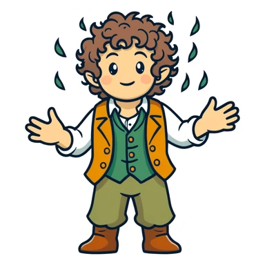A hobbit conjuring rain sticker