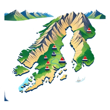 norway 2d map sticker