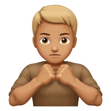 Hands crossed over while having fists sticker