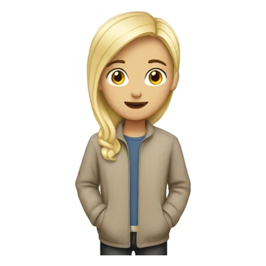 brunette girl with blonde boy sticker