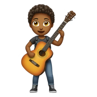 Une fille un peu grosse avec une guitare sticker