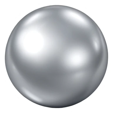 Perfectly smooth glossy metallic silvery polished alloy shiny tin foil ball sticker