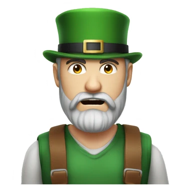 irish very angry man 30 years old with beard and hat sticker