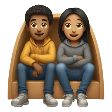 Two siblings in a pod sticker