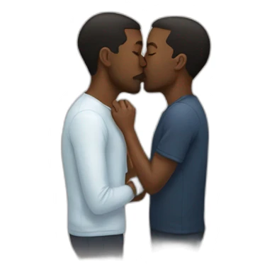 Black men kissing sticker