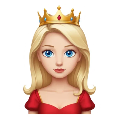 blonde queen blue eyes, red dress sticker