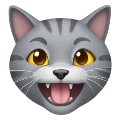 A grey cat mewing sticker