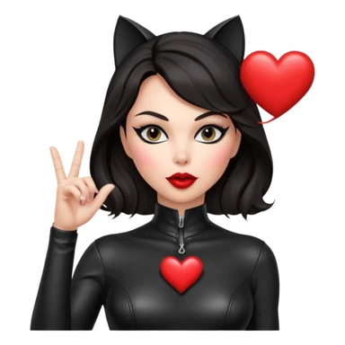 Catwoman manda besos corazon sticker