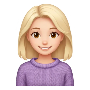 smiling girl in cozy sweater sticker