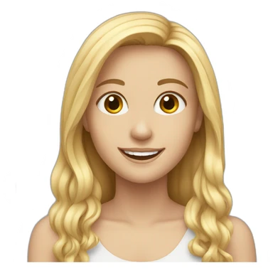 White Girls with long blond hair smiling sticker