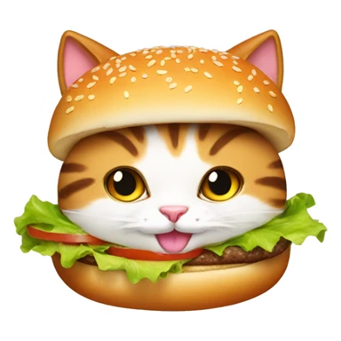 Hamburger cat sticker