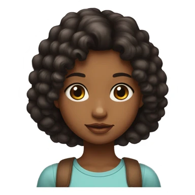 Una niña de pelo rulo negro,ojos marrones y que le gusta dibujar y los gatos  sticker