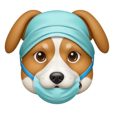 dog Wearing Medical Mask sticker