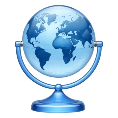 small globe with subtle time-zone ring sticker