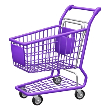 purple shopping cart sticker