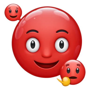 bold red emoji face bubble with the word SNAFI in white bubble font, text emoji style sticker