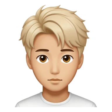 Handsome K-pop male idol face with stylish hair sticker