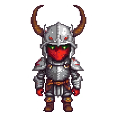 demonic knight with horns and dark armor sticker